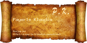 Payerle Klaudia névjegykártya
